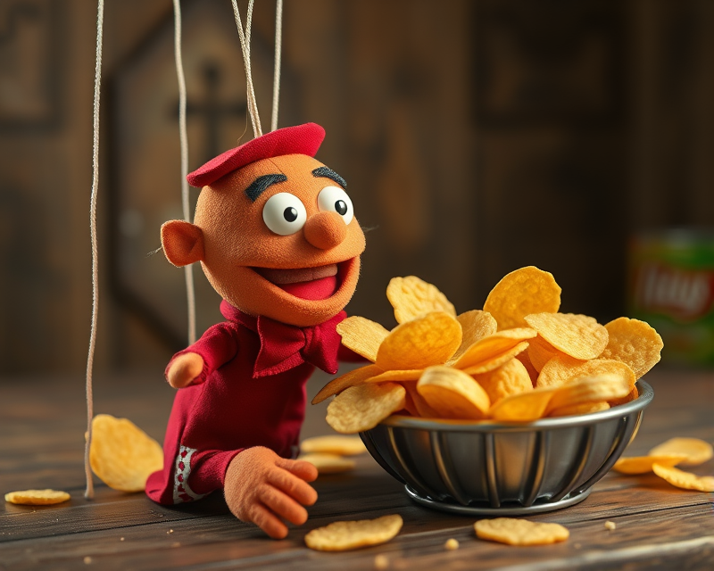 puppet, potato chip